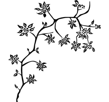 Flower Stem Tree Wall Sticker - TenStickers