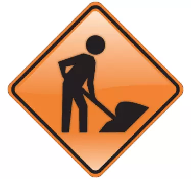 Men at Work Sign Sticker - TenStickers