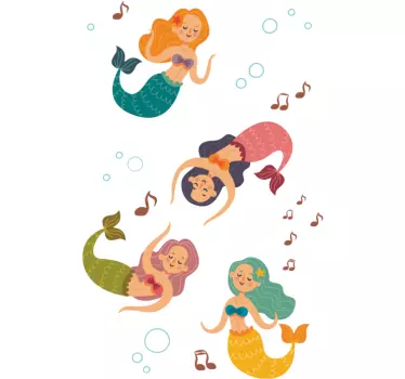 Dancing mermaids shower sticker - TenStickers