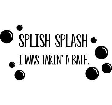 Splish Splash shower sticker - TenStickers