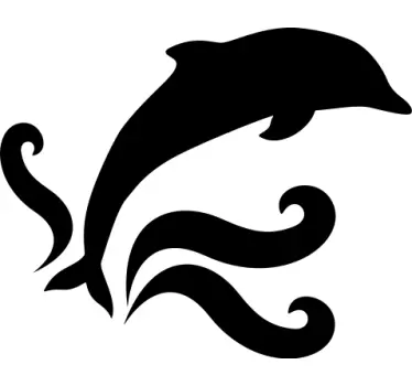 Jumping Dolphin shower sticker - TenStickers