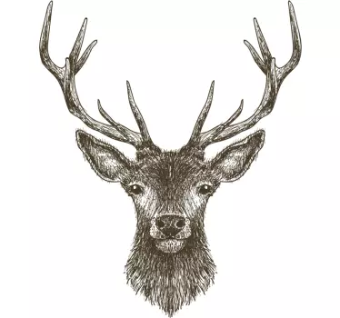 Stag head art shower screen sticker - TenStickers