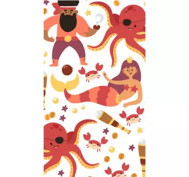 Pirate Octopus shower sticker - TenStickers