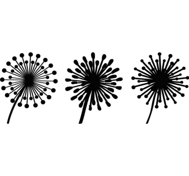 Different types of dandelion  flower wall decal - TenStickers