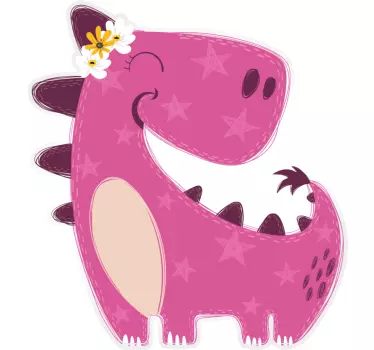 Dinosaur girl dragon wall decal - TenStickers