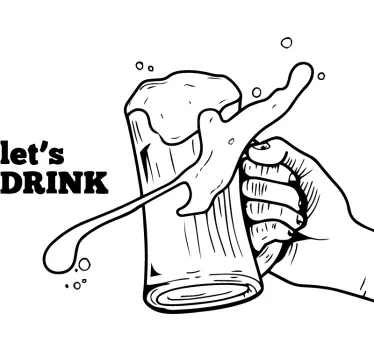 Beer lets drink wall decal - TenStickers