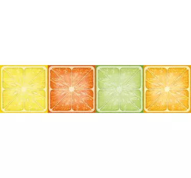Colorful citrus texture  border decal - TenStickers