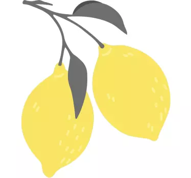 Tropical lemon  fruit vinyl wall sticker - TenStickers