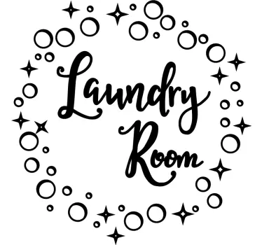 Laundry room bubble basket home quote wall sticker - TenStickers