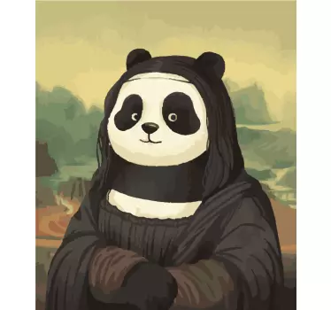 Panda as a monalisa wild animal sticker - TenStickers
