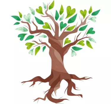 Tree of Life heart leaves tree wall decal - TenStickers
