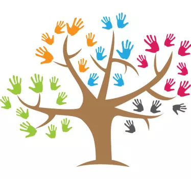 Tree of Life handprints tree wall decal - TenStickers