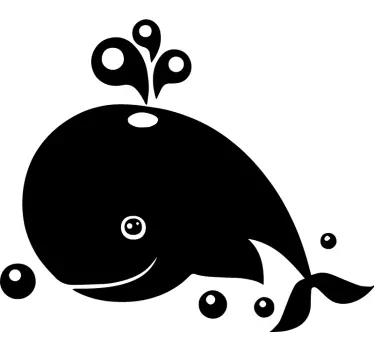 Whale and bubbles shower decal - TenStickers