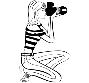 Lady Photographer Wall Sticker - TenStickers