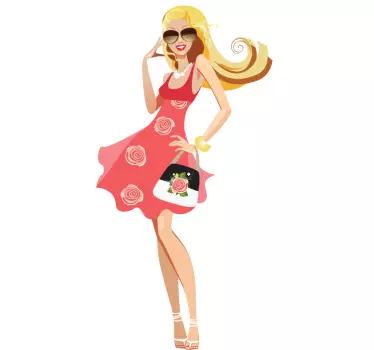 Blonde Shopaholic Model Sticker - TenStickers