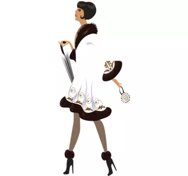 Vintage Lady Sticker - TenStickers