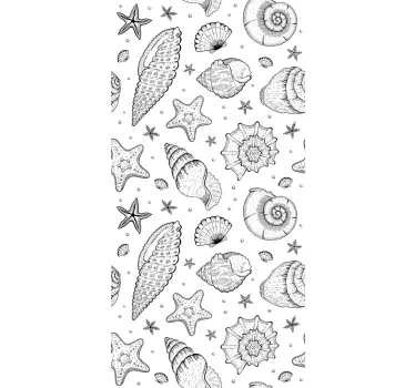 Marine life and seashells  shower sticker - TenStickers