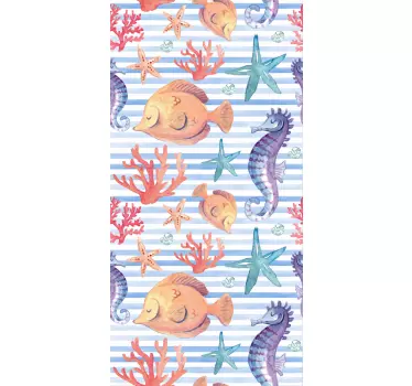 Different sea life tiles fridge decals - TenStickers