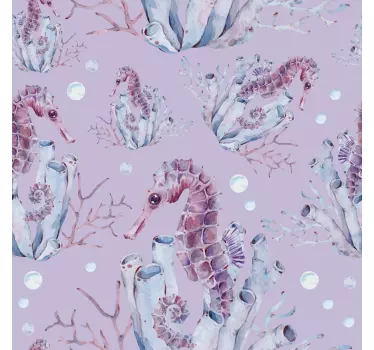 Watercolor seahorse  fridge decals - TenStickers