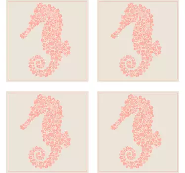 Floral sea horse tile transfer - TenStickers