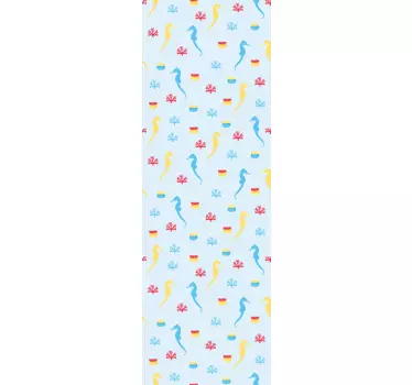 Fridge sticker playful seahorse patterns - TenStickers