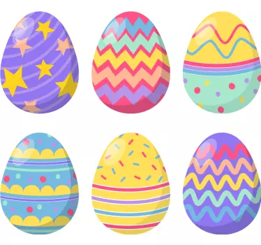 Patterned Easter eggs wall decor - TenStickers