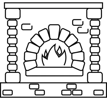 Classic drawn fireplace wall sticker - TenStickers