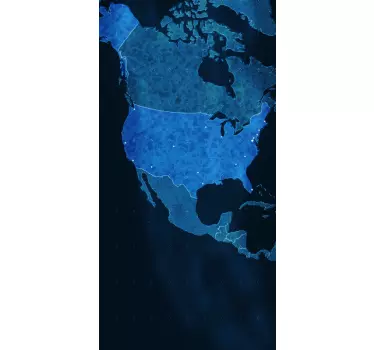 Blue USA map fridge decals - TenStickers