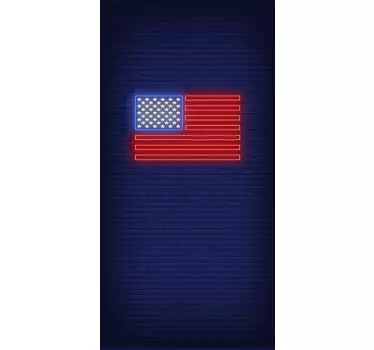 Neon USA flag fridge decals - TenStickers