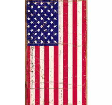 Wooden USA flag fridge decals - TenStickers
