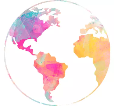 Splash color colorful world map vinyl wall art - TenStickers