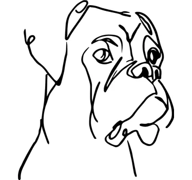 Minimalist Boxer Dog dog sticker - TenStickers