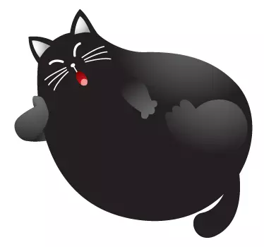 Kids Black Cat Relaxing Wall Sticker - TenStickers