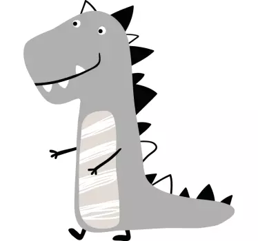 Nordic dinosaur grey dragon wall sticker - TenStickers