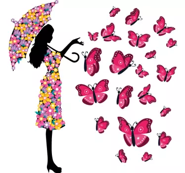 Butterfly Girl people decals - TenStickers