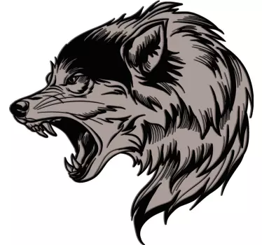 Wolf head elegant shape wild animal sticker - TenStickers