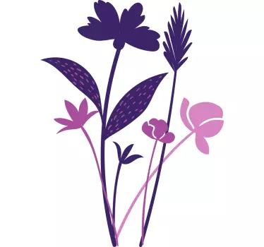 Cute purple flowers Wall art stickers For living room - TenStickers