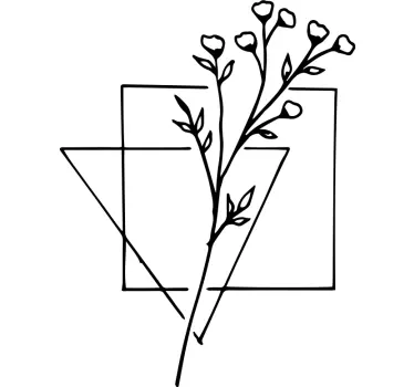 floral geometric drawing flower wall decor - TenStickers