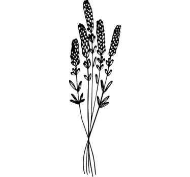 illustration dried flowers minimalist glass door sticker - TenStickers
