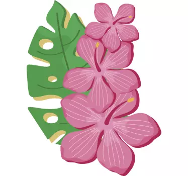 Door sticker tropical orchid arrangement - TenStickers