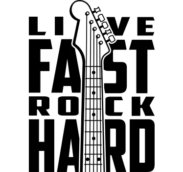 Electric guitar with text rock n roll stickers - TenStickers
