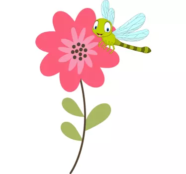 Door sticker with whimsical floral design - TenStickers