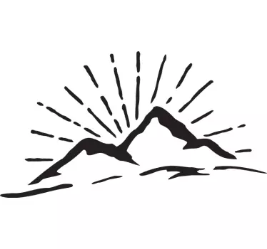 Smooth mountain silhouette nature stickers - TenStickers