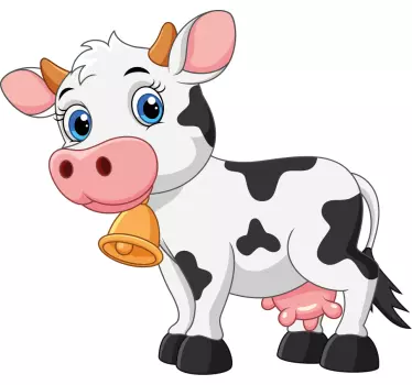 Happy cartoon cow animal wall decor - TenStickers