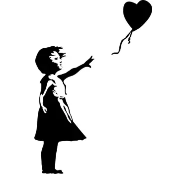 Girl with Balloon Banksy Silhouette Wall Art Sticker - TenStickers
