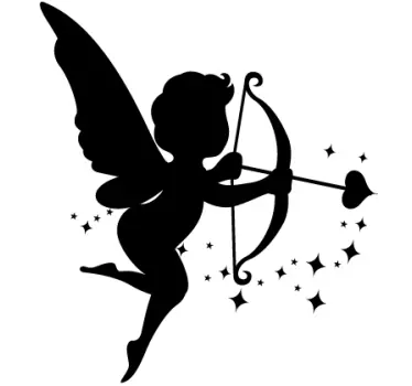 Cupid Angel Silhouette Sticker - TenStickers