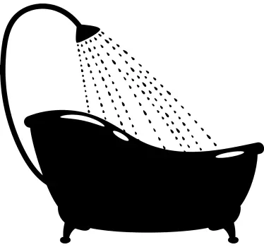 Bath with shower silhouette bathroom sticker - TenStickers