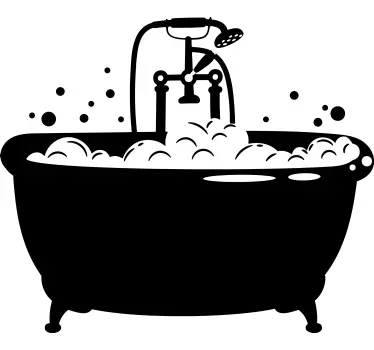 Vintage Bathtub Design wall decal for bathroom - TenStickers