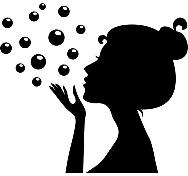 Bubbles and Silhouette wall decal for bathroom - TenStickers