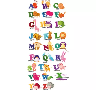 Wild Animal Alphabet Wall Sticker - TenStickers